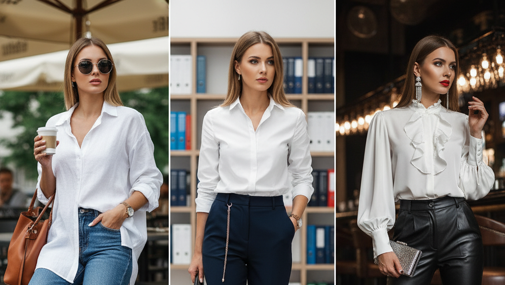 Stylizacje z&nbsp;białą koszulą